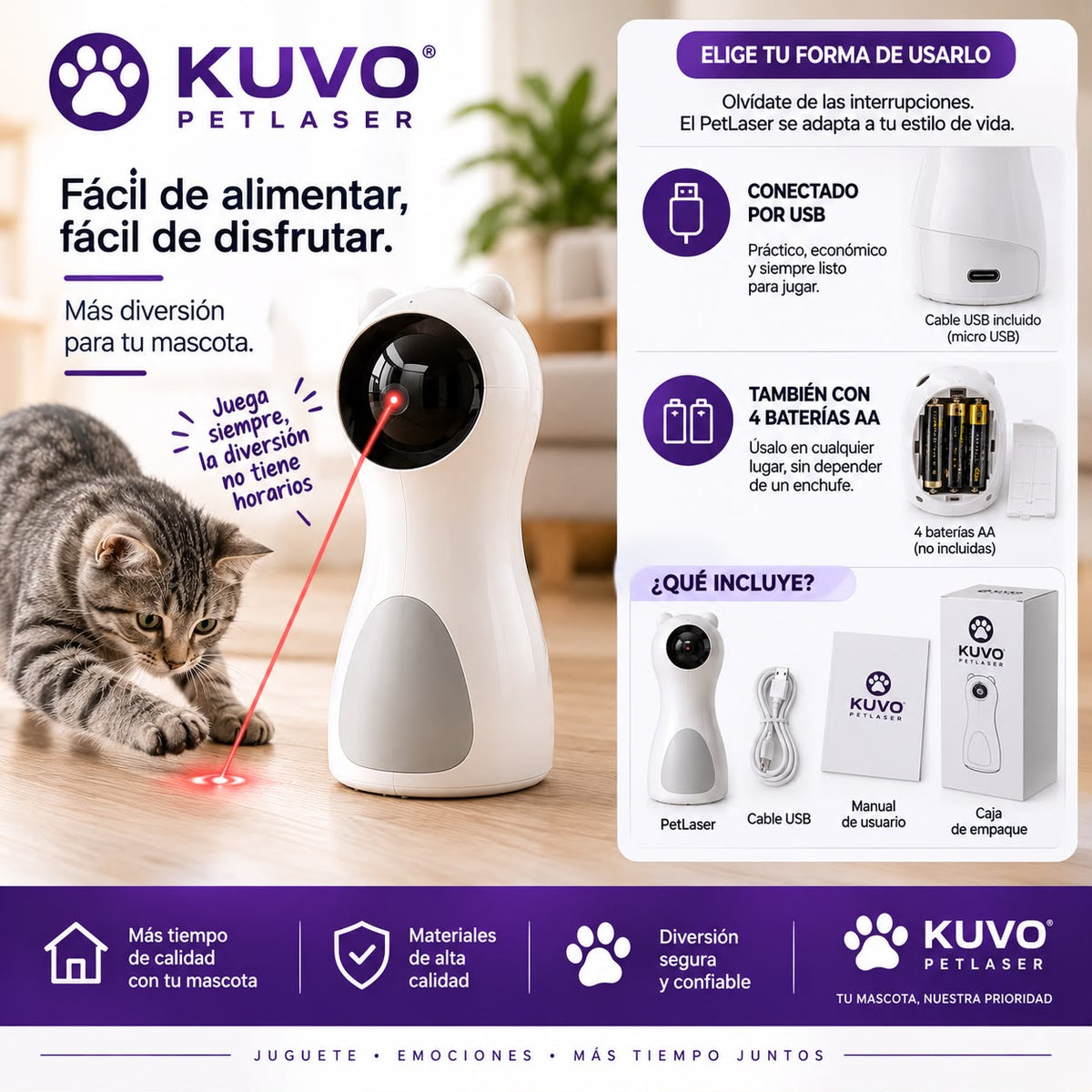 KUVO PetLaser I Juguete Laser Automático para Gatos